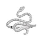 Fleur Silver Tone Cubic Zirconia Snake Ring, Women's, Size: 7, White