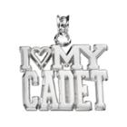 Logoart Sterling Silver I Love My Cadet Pendant, Women's, Grey