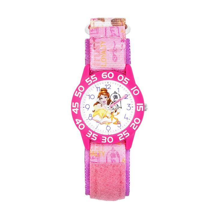 Disney's Beauty And The Beast Belle & Lumiere Kids' Time Teacher Watch, Girl's, Pink
