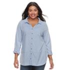 Plus Size Sonoma Goods For Life&trade; Tunic Shirt, Women's, Size: 2xl, Light Blue