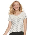 Women's Sonoma Goods For Life&trade; Lace Yoke Tee, Size: Xl, White