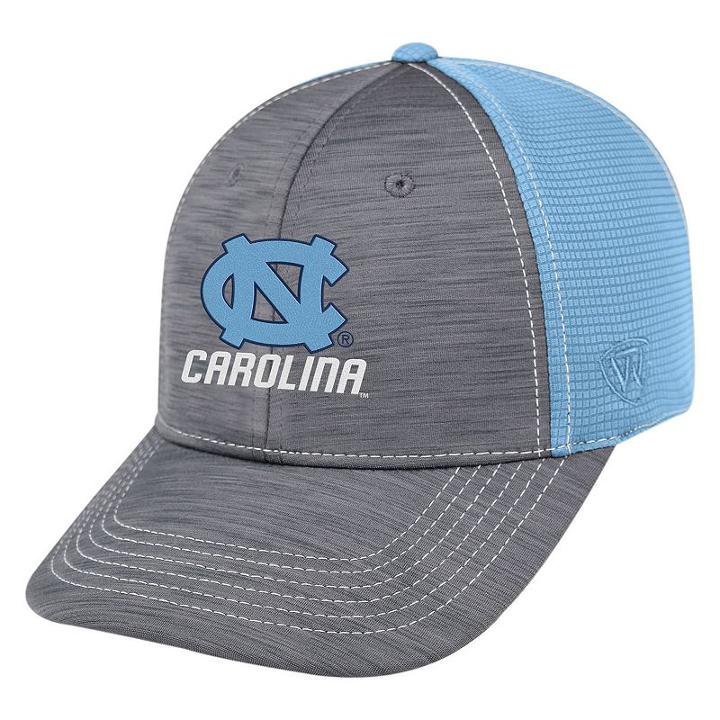 Adult Top Of The World North Carolina Tar Heels Upright Performance One-fit Cap, Men's, Med Grey