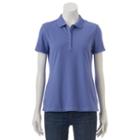 Petite Croft & Barrow&reg; Classic Solid Polo, Women's, Size: Xl Petite, Blue (navy)