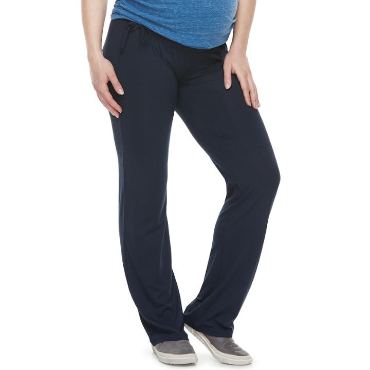Maternity A:glow Mid Belly Panel Lounge Pants, Women's, Size: S-mat, Dark Blue