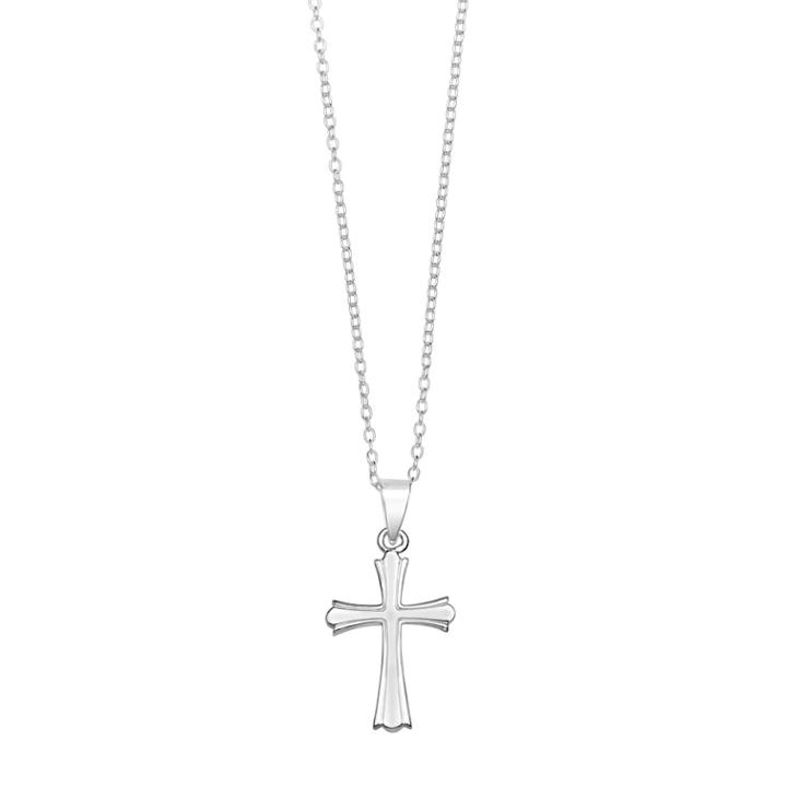 Primrose Sterling Silver Scalloped Cross Pendant, Women's, Size: 18