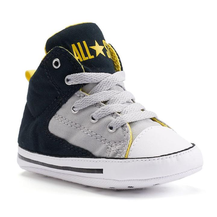 Baby Converse All Star First Star High Street Crib Shoes, Boy's, Size: 3 Baby, Black