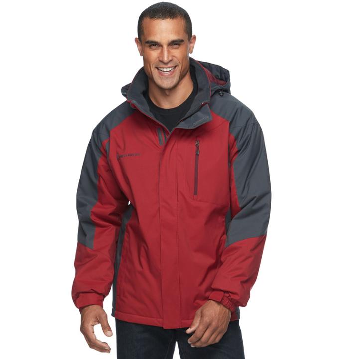 Big & Tall Free Country Colorblock Hooded Jacket, Men's, Size: Xl Tall, Med Red