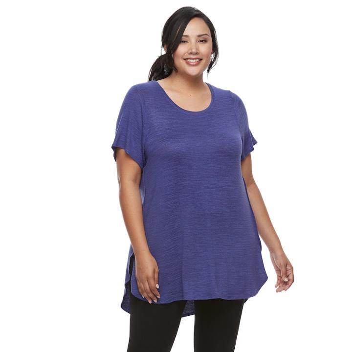 Plus Size Apt. 9&reg; High-low Tunic, Women's, Size: 2xl, Drk Purple