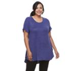 Plus Size Apt. 9&reg; High-low Tunic, Women's, Size: 2xl, Drk Purple