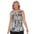 Plus Size Dana Buchman Pleated V-neck Tank, Women's, Size: 2xl, Lt Beige