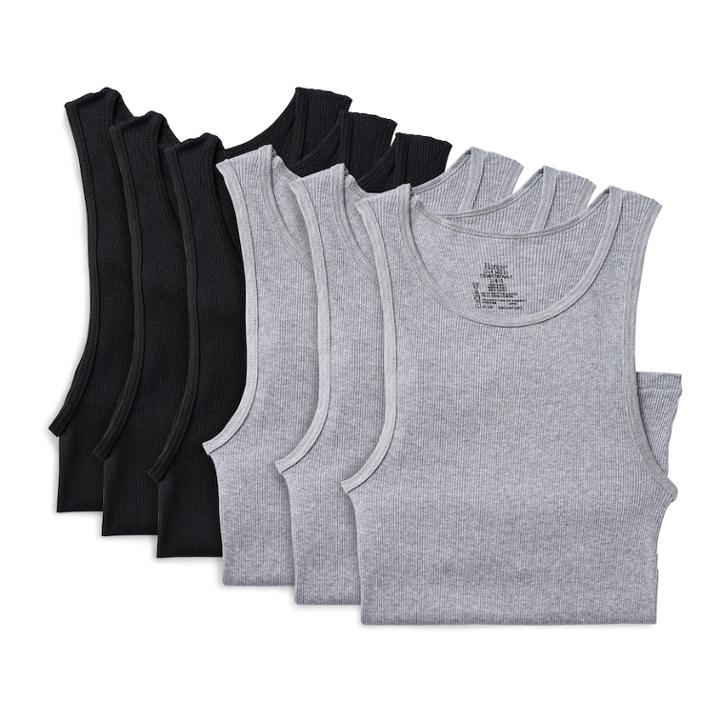 Men's Hanes 6-pack Ultimate Dyed A-shirts, Size: Small, Black
