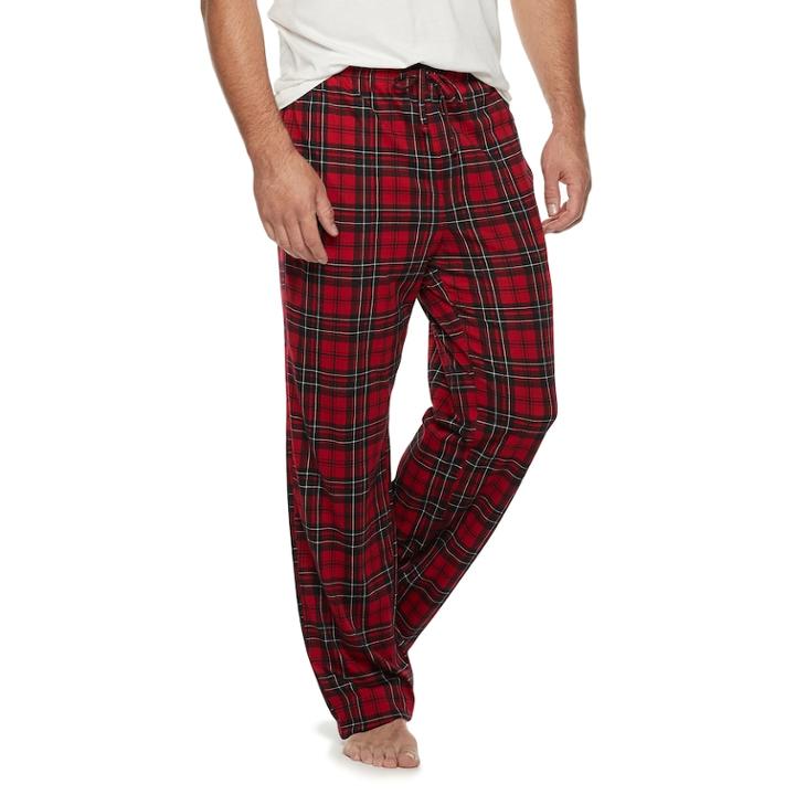 Big & Tall Croft & Barrow&reg; Printed Knit Lounge Pants, Men's, Size: M Tall, Med Red