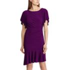 Women's Chaps Floral Flounce Hem Dress, Size: Xl, Purple