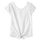 Girls 7-16 So&reg; Crochet Tie-front Top, Girl's, Size: 10, White