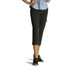 Women's Lee Cargo Crop Capris, Size: 6 Avg/reg, Black