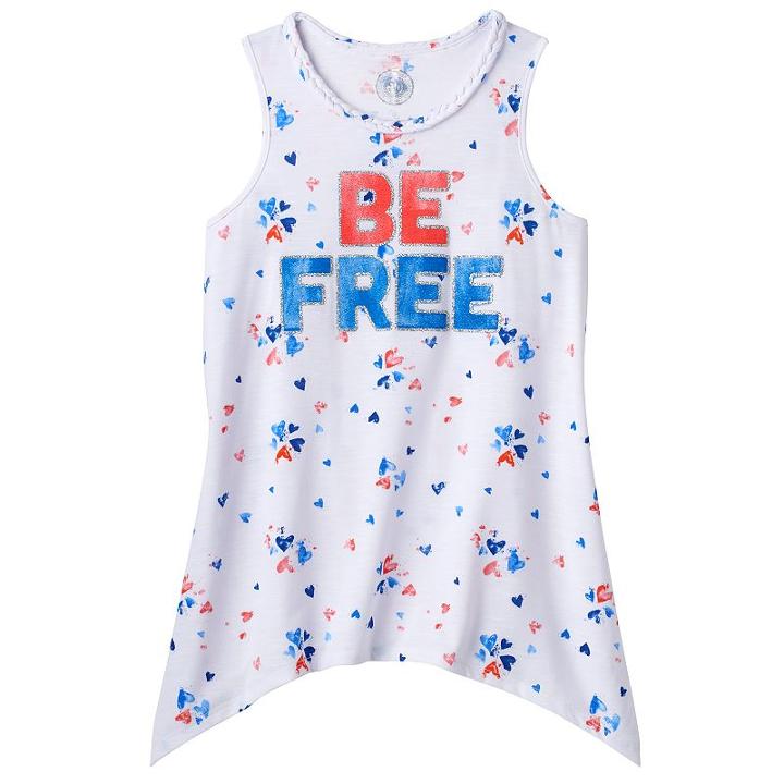 Girls 7-16 & Plus Size So&reg; Americana Sharkbite Tank Top, Girl's, Size: 16 1/2, White