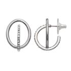 Simply Vera Vera Wang Nickel Free Pave Interlocked Hoop Earrings, Women's, Oxford