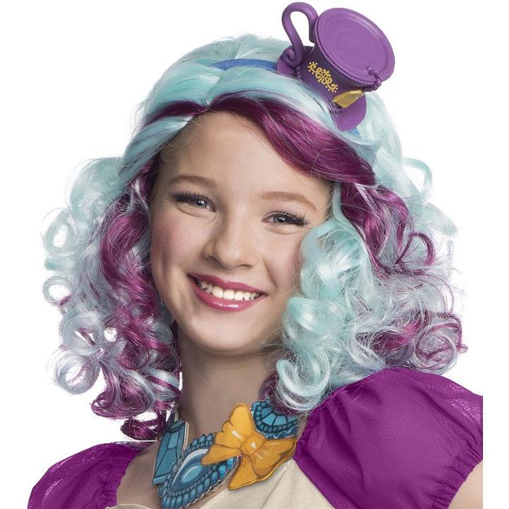 Kids Ever After High Madeline Hatter Costume Wig With Headpiece, Girl's, Purple
