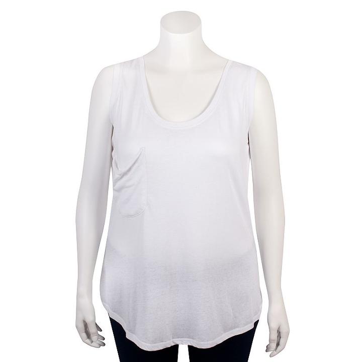 Juniors' Plus Size Grayson Threads Burnout Tank Top, Girl's, Size: 2xl, White