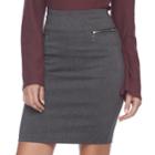 Juniors' Joe B Zipper Pocket Pencil Skirt, Teens, Size: Large, Grey (charcoal)