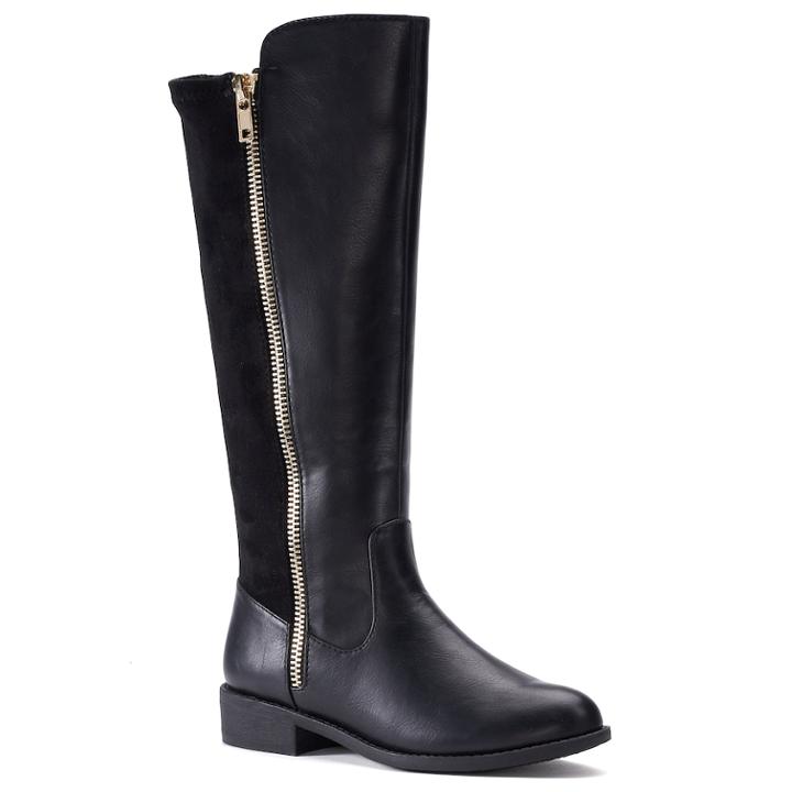 Lauren Conrad Lavender Women's Knee-high Boots, Size: 8.5, Black