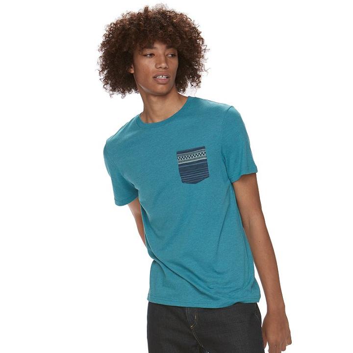 Men's Urban Pipeline&reg; Print Pocket Tee, Size: Medium, Blue