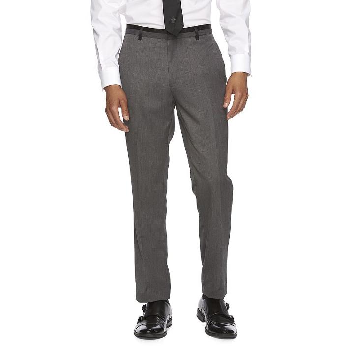 Men's Wd. Ny Slim-fit Tuxedo Flat-front Pants, Size: 31x32, Grey