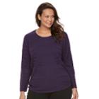 Plus Size Croft & Barrow&reg; Striped Textured Sweater, Women's, Size: 3xl, Med Purple
