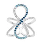 Brilliance Silver Tone Blue Ombre Swarovski Crystal Infinity Ring, Women's, Size: 8, Multicolor