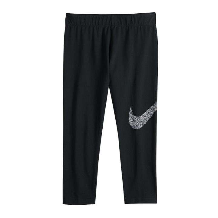 Girls 7-16 Nike Favorites Gx Jersey Performance Leggings, Size: Xl, Grey (charcoal)