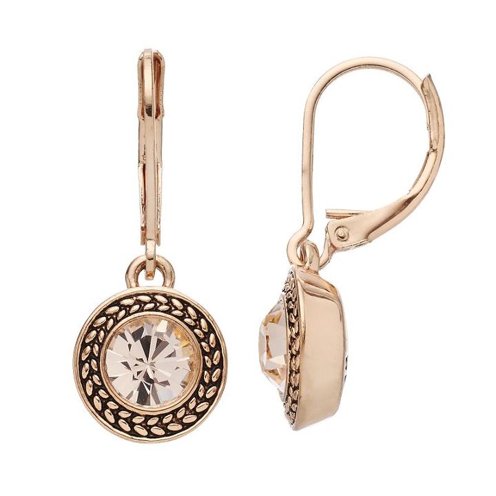 Napier Circle Drop Earrings, Women's, Pink