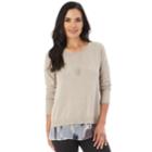 Women's Apt. 9&reg; Button Back Sweater, Size: Medium, Heather Latte