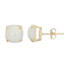 14k Gold Simulated White Opal Stud Earrings, Women's