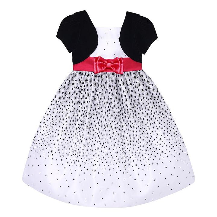Girls 4-6x American Princess Glitter Dot Dress & Velvet Shrug Set, Girl's, Size: 6x, White