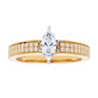 14k Gold Marquise Cut 3/4 Carat T.w. Igl Certified Diamond Engagement Ring, Women's, Size: 8.50, White