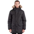 Men's Noize Mid-length Faux-fur Hooded Parka, Size: Medium, Black