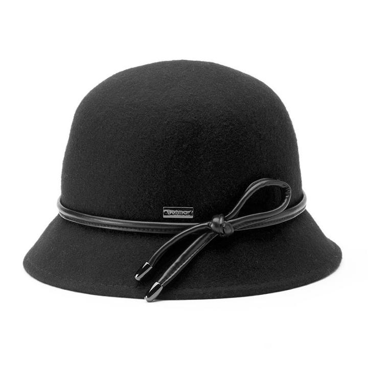 Betmar Christina Loop Trim Felt Cloche Hat, Women's, Black
