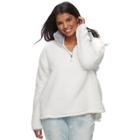 Juniors' Plus Size So&reg; Perfectly Soft Sherpa Sweatshirt, Teens, Size: 3xl, White
