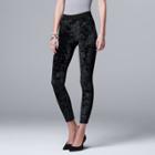 Women's Simply Vera Vera Wang Crushed Velvet Leggings, Size: Small, Black