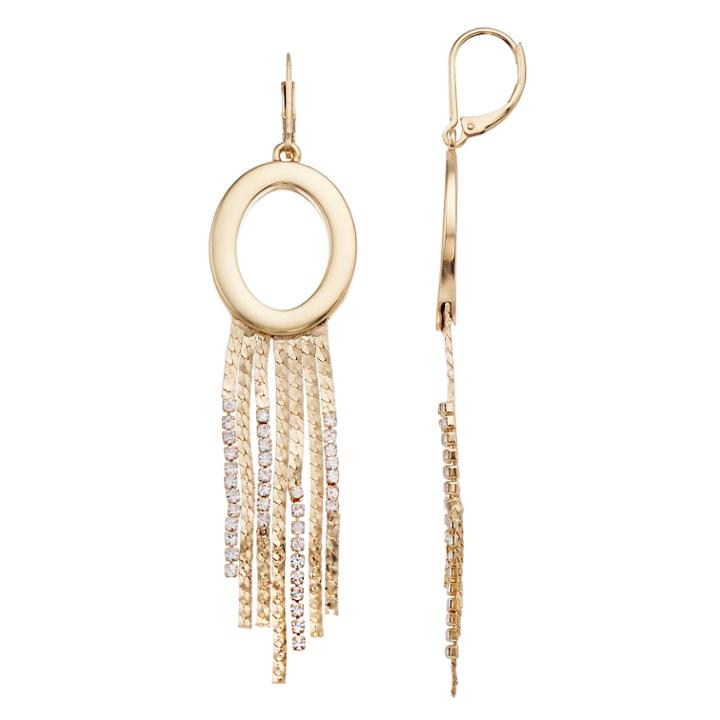 Dana Buchman Simulated Crystal Fringe Drop Earrings, Women's, Gold