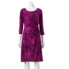 Women's Dana Buchman Printed Knot-front Dress, Size: Large, Dark Pink