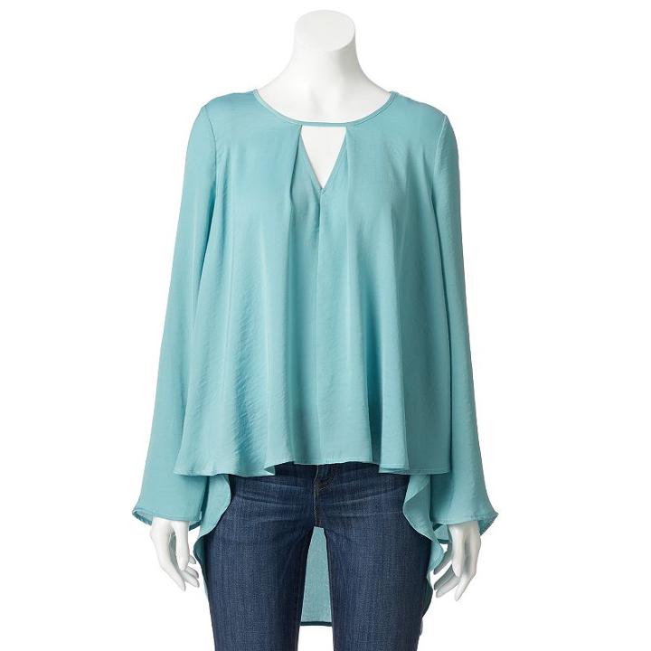 Women's Jennifer Lopez High-low Peasant Top, Size: Xs, Med Blue