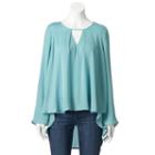 Women's Jennifer Lopez High-low Peasant Top, Size: Xs, Med Blue
