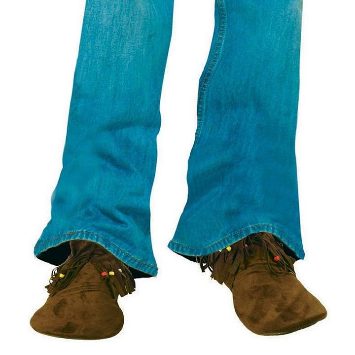 Adult Hippie Costume Moccasins, Brown