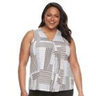 Plus Size Dana Buchman Pleated V-neck Tank, Women's, Size: 1xl, Med Beige