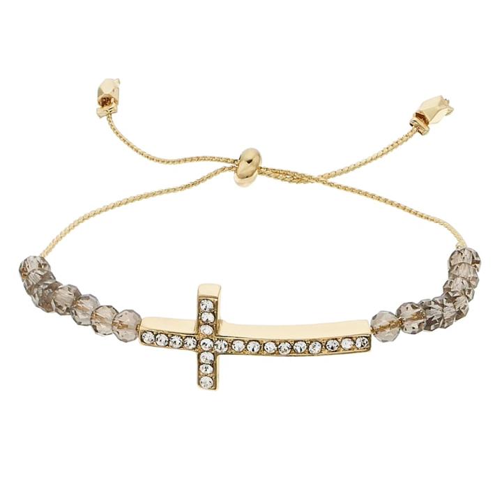 Lc Lauren Conrad Sideways Cross Adjustable Bracelet, Women's, Gold