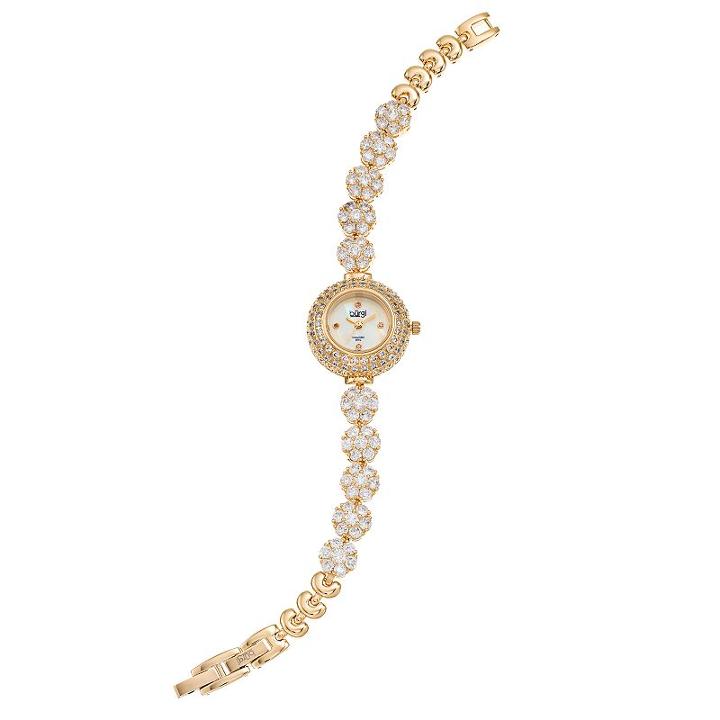 Burgi Women's Diamond & Crystal Floral Watch, Multicolor