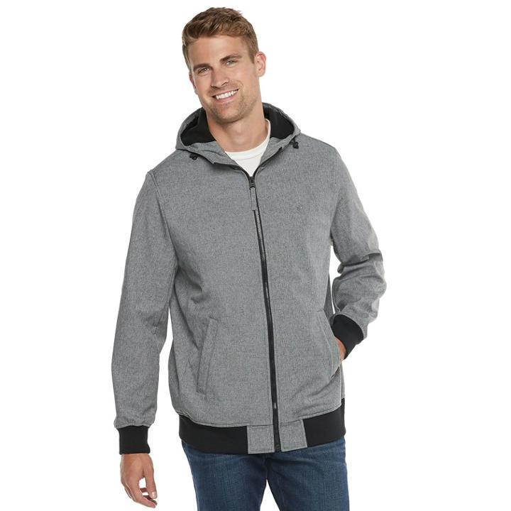 Big & Tall Dockers Chase Performance Hooded Softshell Bomber Jacket, Men's, Size: Xxl Tall, Grey