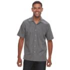 Men's Batik Bay Regular-fit Microfiber Button-down Shirt, Size: Medium, Grey (charcoal)