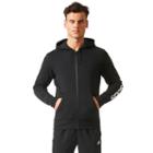 Men's Adidas Essentials Linear Full-zip Fleece Hooded Jacket, Size: Xxl, Black